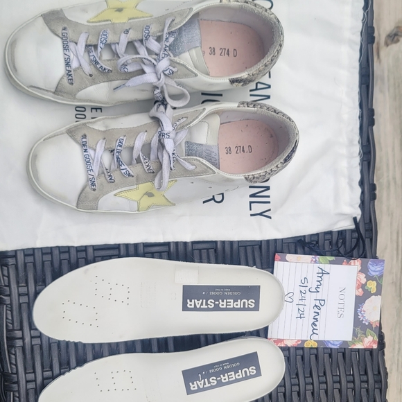 Women's Golden Goose Superstars Sneakers Size 38 7.5-8 Private Edit Python Heel - Picture 2 of 8